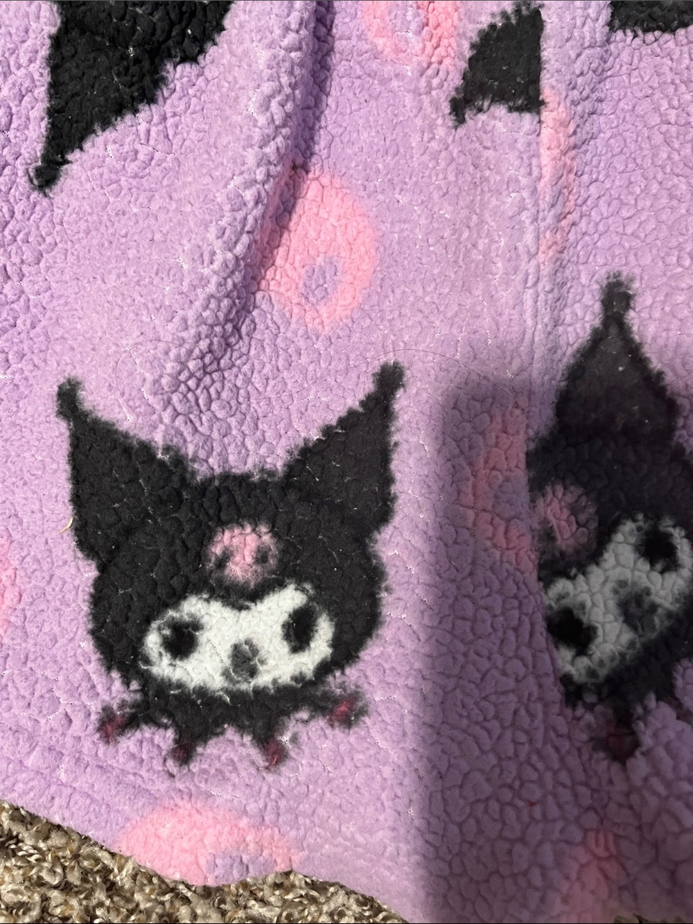 Lilac Plush Lounge Shorts with Pink Accent Dots - Picture 4 of 4